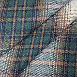 Сорочкова фланель клітинка з начісом зелено-коричнева, фото 4