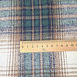 Сорочкова фланель клітинка з начісом зелено-коричнева, фото 3