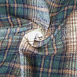 Сорочкова фланель клітинка з начісом зелено-коричнева, фото 6