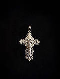 Родієвий блиск і кристальне сяйво — срібний хрестик з цирконієм, фото 2