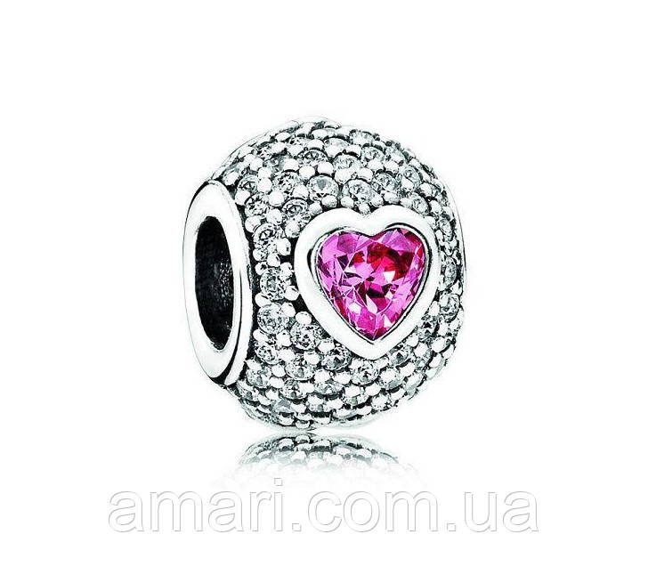 Срібний шарм Пандора "Пляшне серце", фото 1