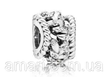 Срібний шарм Пандора «Вальс сліпучих колосьїв» 797597CZ, фото 1