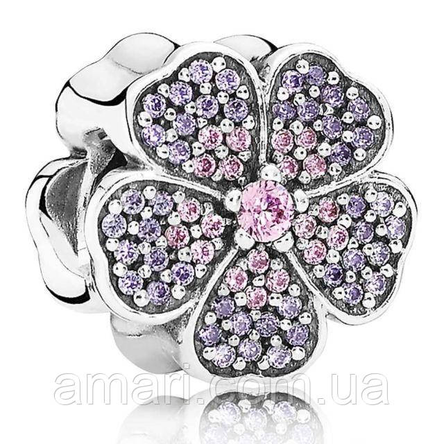Срібний шарм Пандора "Свердлива кольорова ромашка" 791481PCZ, фото 1