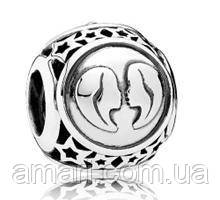 Срібний шарм Пандора "Близнюки", фото 1