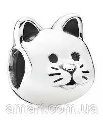 Срібний шарм Пандора "Малюбливий кіт" 791706, фото 1
