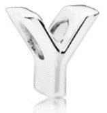 Срібний шарм Пандора "буква Y", фото 1