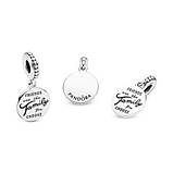 Срібна підвіска-шарм "Друзі це сім'я, яку ти вибираєш сам" Пандора 798124EN16, фото 2