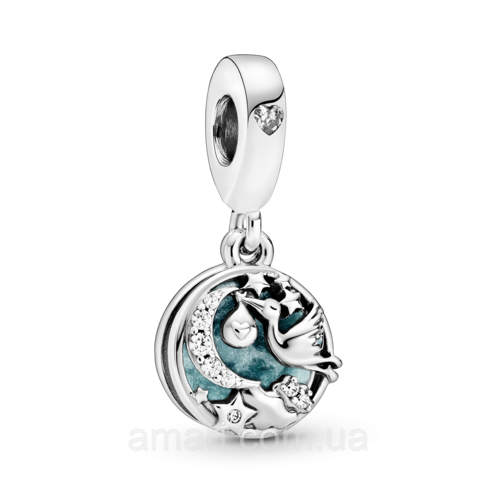 Срібний шарм Пандора "Посилка від лелеки" 798895C01, фото 1