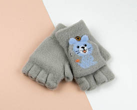 Рукавички (мітенки) дитячі на 3-6 років зимові (арт. 25-3-29) сірий