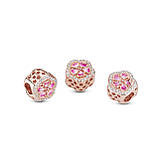 Срібний шарм Пандора "Персиковий цвіт" 788079CZ, фото 3