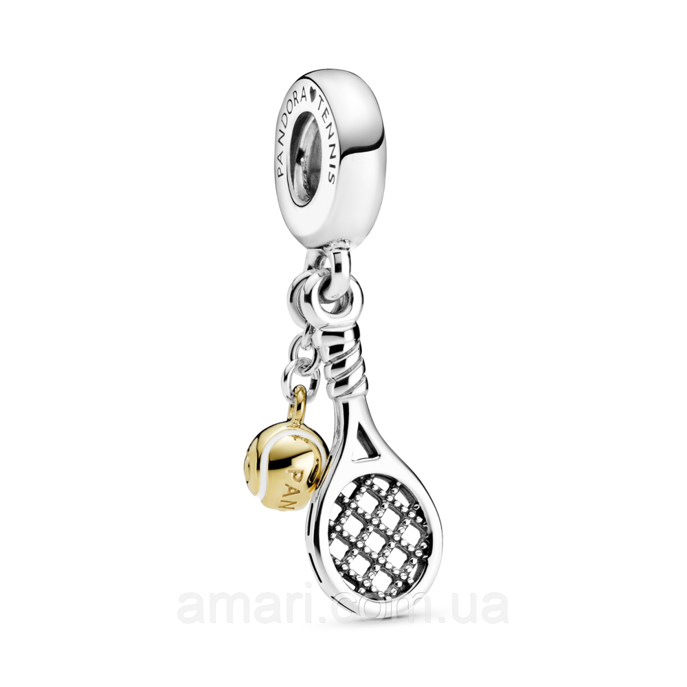 Срібний шарм Пандора "Теннісна ракетка та м'яч" 769026C01, фото 1