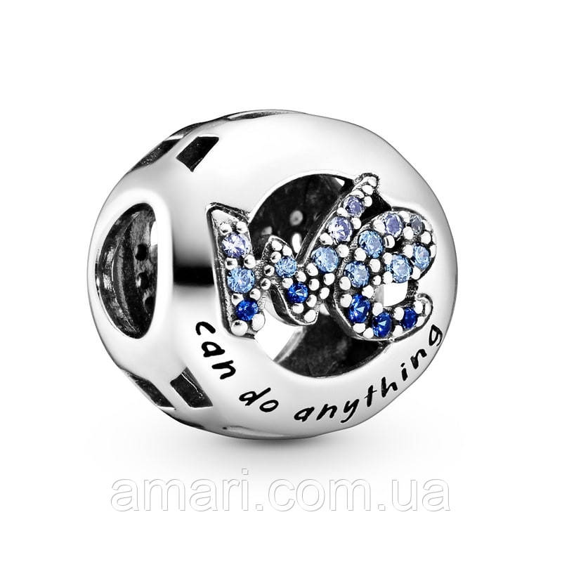 Срібний шарм Пандора "Ми можемо все" 798596C01, фото 1