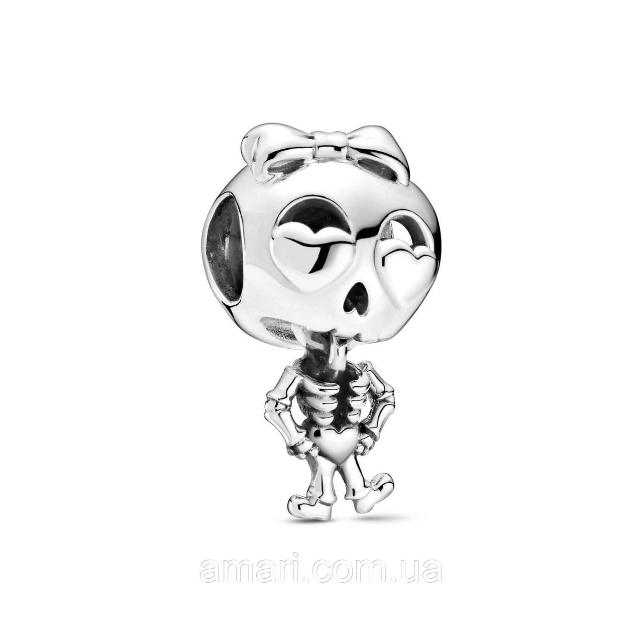 Срібний шарм Пандора «Дівчинка скелет» 799070C00, фото 1