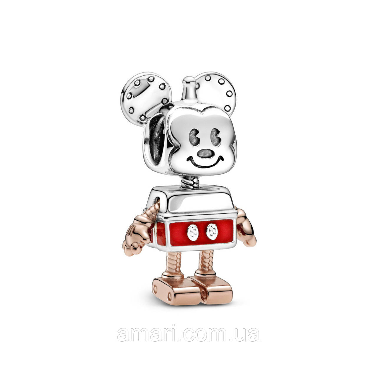 Срібний шарм Пандора «Мікі Маус робот» 789073C01, фото 1