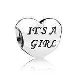 Срібний шарм Пандора «Дівчинка» 791280PCZ, фото 2