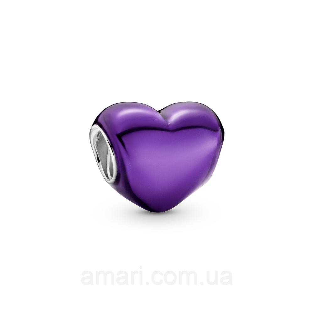 Срібний шарм Пандора "Пурпурне серце" 799291C01, фото 1