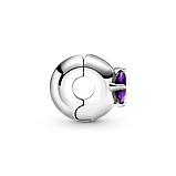 Срібний шарм Пандора-кліпса Пандора "Пурпуровий круглий солітер" 799204C02, фото 3