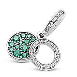 Срібний шарм Пандора "Яскравий зелений диск" 799186C02, фото 3