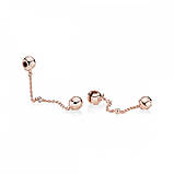 Срібний захисний ланцюжок Пандора "Сієдені серця" 787636CZ, фото 2