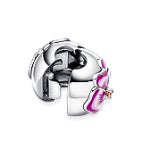 Срібний шарм Пандора "Рожева фіалка" 790772C01, фото 2