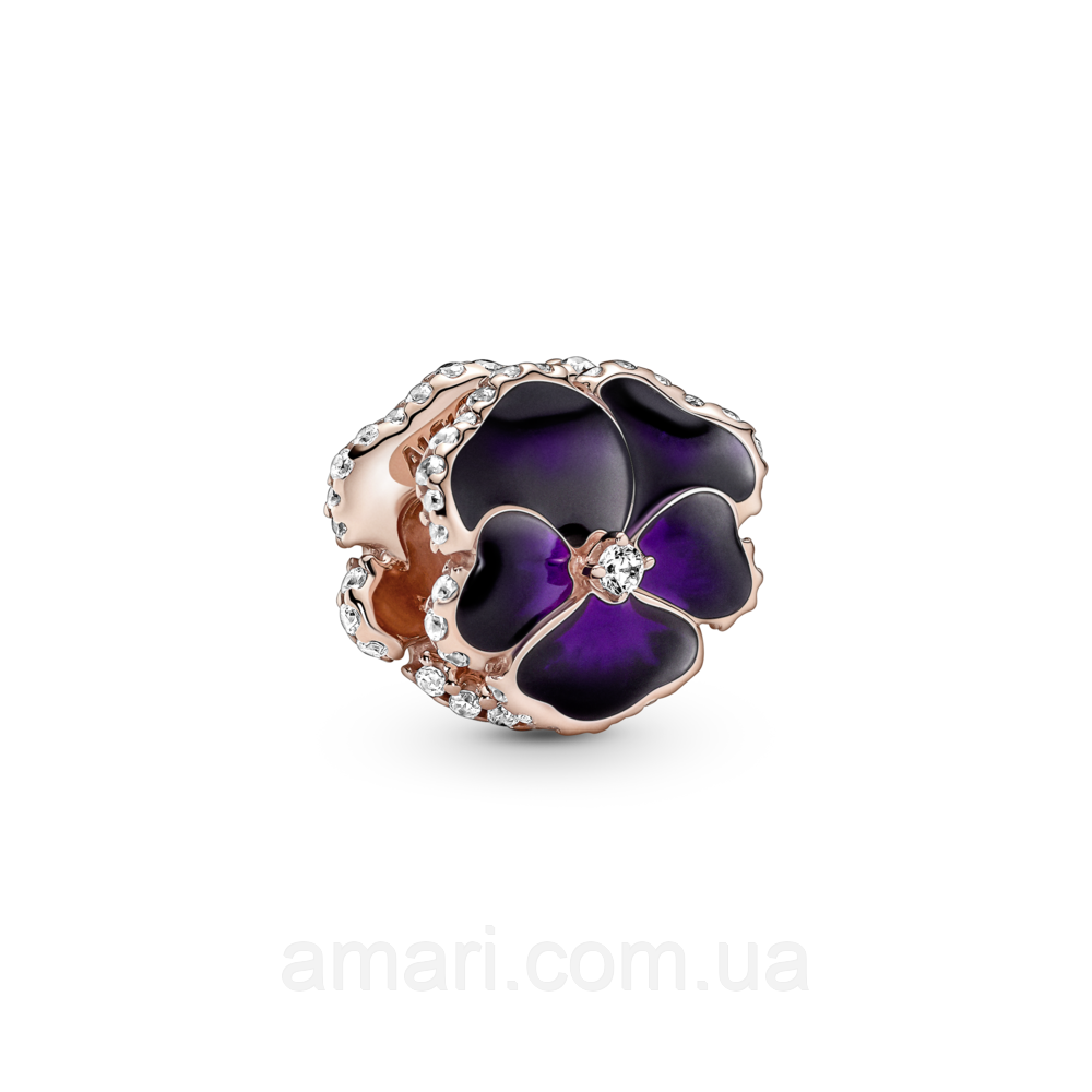 Срібний шарм Пандора "Пурпурова фіалка" 780777C01, фото 1