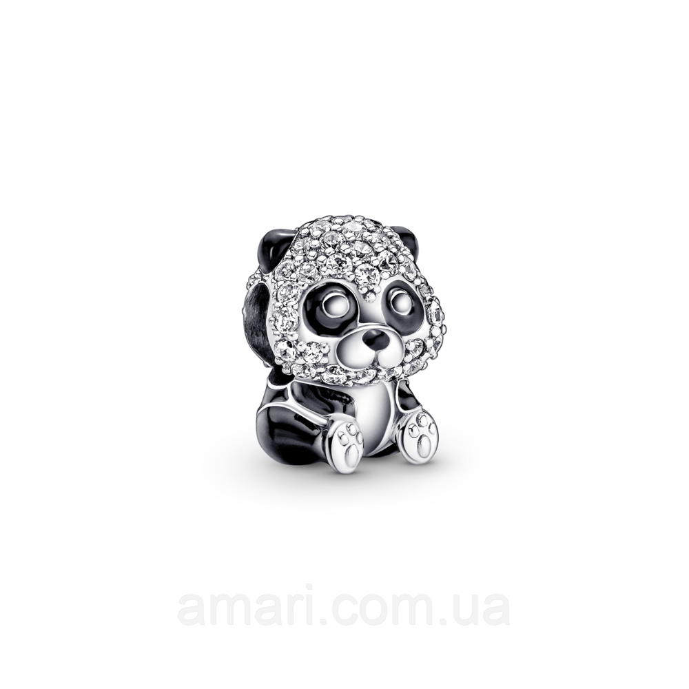 Срібний шарм Пандора "Блискуча біла панда" 790771C01, фото 1
