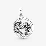 Срібний шарм Пандора Мі "Райдужне серце" 791793C01, фото 2