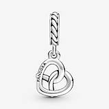 Срібний шарм Пандора "Перплетені серця" 799393C00, фото 2
