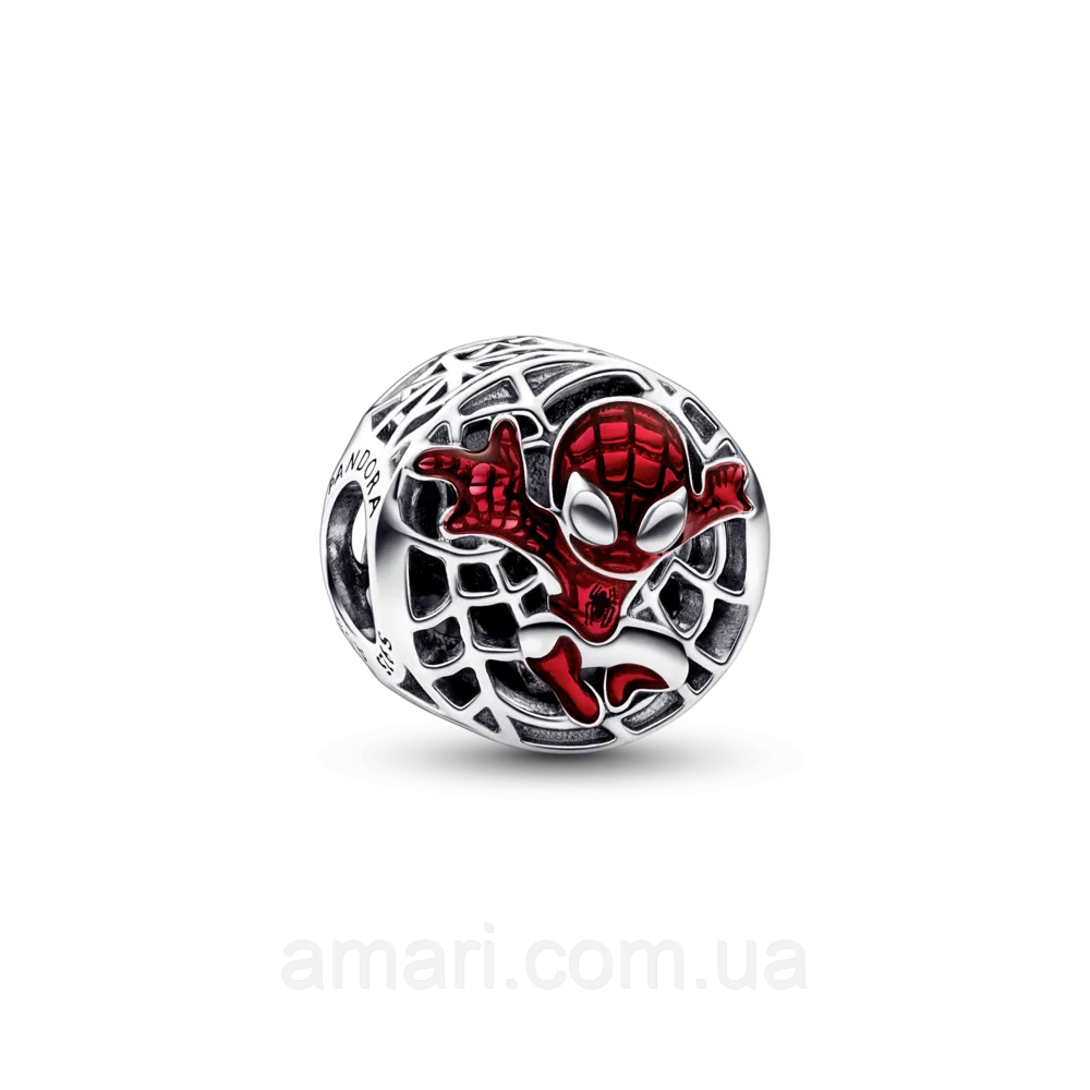 Срібний шарм Пандора "Людина-павук, який летить над містом" 792350C01, фото 1