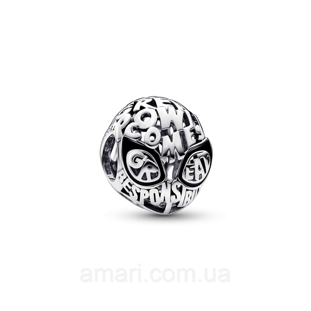 Срібний шарм Пандора "Маска Людини-павука" 792351C01, фото 1