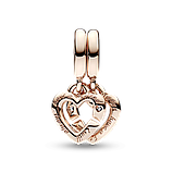 Срібний шарм Пандора "Пеплетинні серця сестер" 789538C01, фото 2