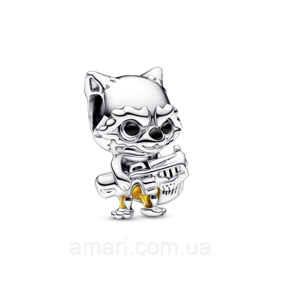 Срібний шарм Пандора "Реактивний Єнот", фото 1