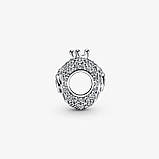 Срібний шарм Пандора "Королівська корона з рожевим каменем" 790763C01, фото 2