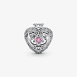 Срібний шарм Пандора "Королівська корона з рожевим каменем" 790763C01, фото 3
