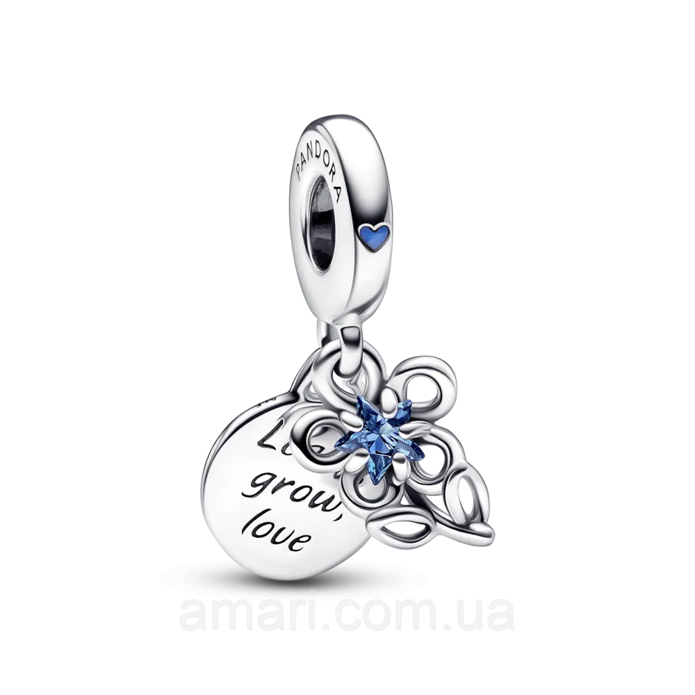 Срібний шарм Пандора "Вчитеся, збільшуйте, любите" 792293C01, фото 1