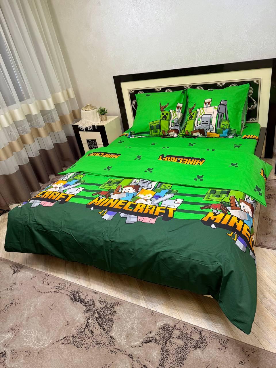 Постільна білизна дитяча бязь Gold Майнкрафт, фото 1