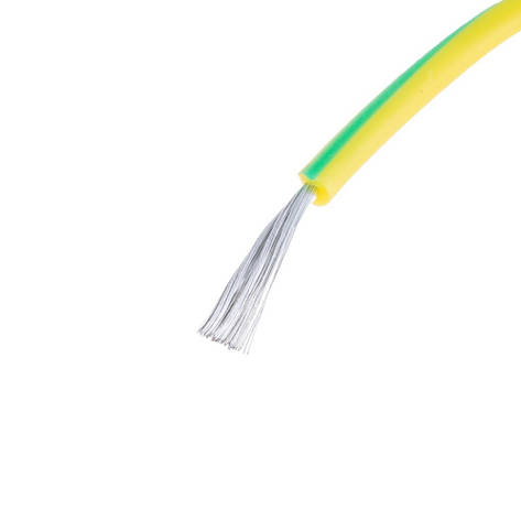 Силіконовий дріт 22AWG (0.3mm2-60/0.08TS) жовто-зелений, 1 м, фото 1
