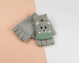 Рукавички (мітенки) дитячі на 3-6 років зимові (арт. 25-3-31) сірий