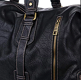 Чоловіча дорожна сумка саквояж David Jones (7920) чорна, фото 4