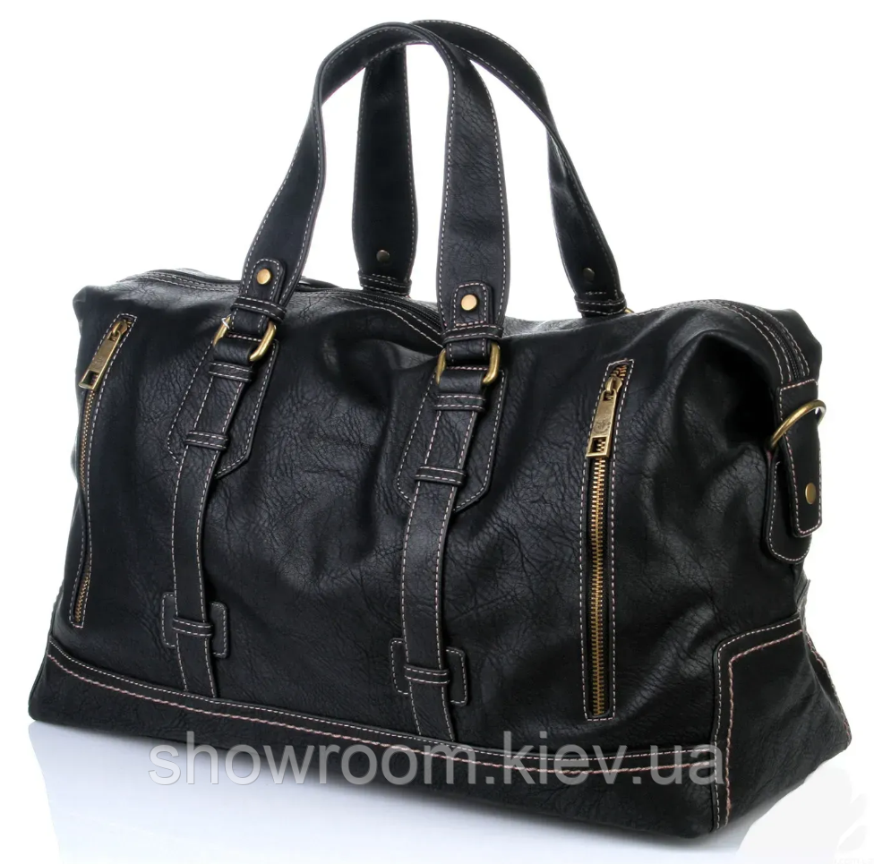 Чоловіча дорожна сумка саквояж David Jones (7920) чорна, фото 1