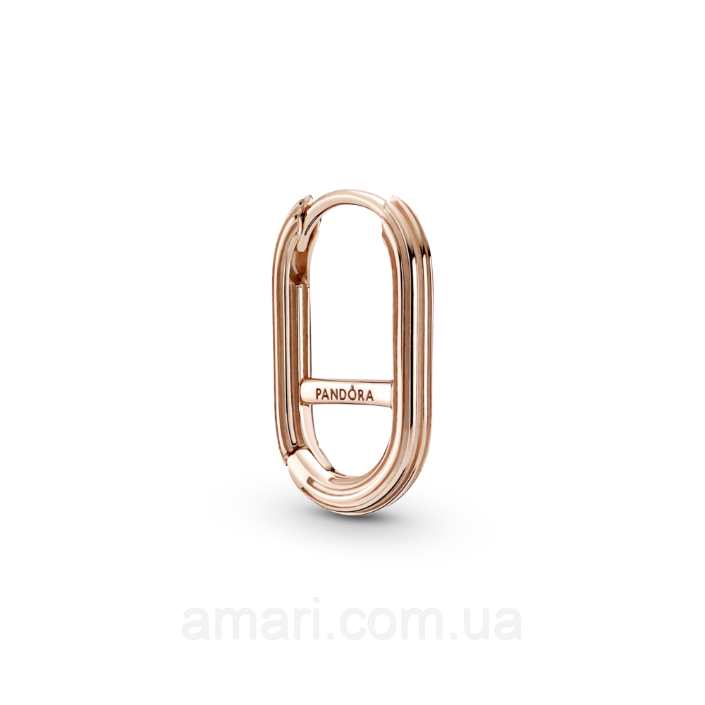 Срібна сережка з покриттям 14k рожевим золотом, фото 1