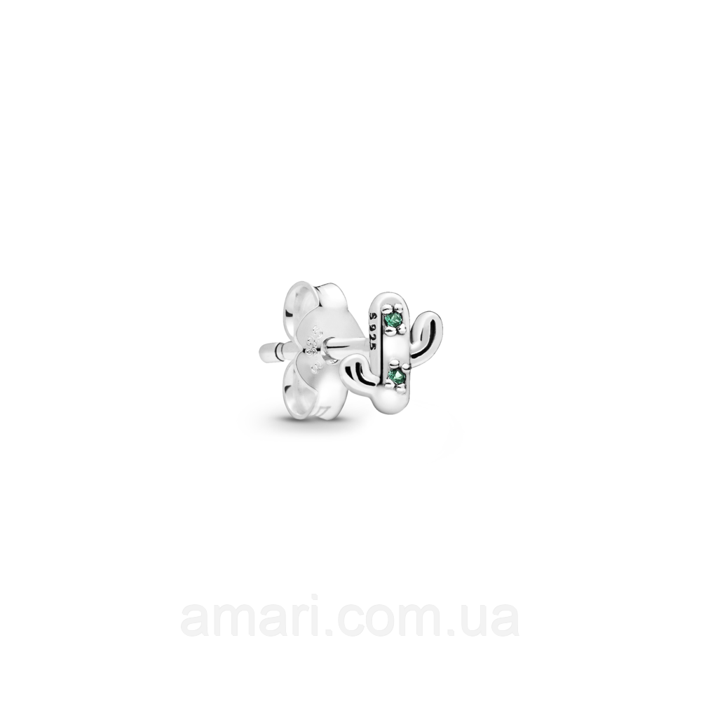 Срібна сережка "Мій кактус" 298370NRG, фото 1