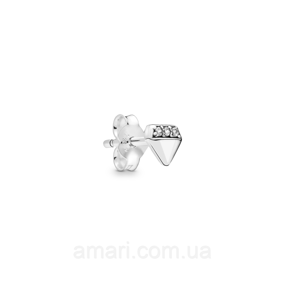 Срібна сережка "Мій діамант" 298388CZ, фото 1