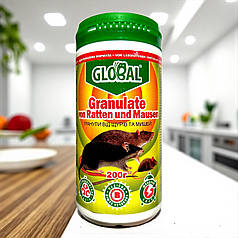 Родентицид від щурів та мишей Global (Глобал) гранули, 200 г ПЕТ