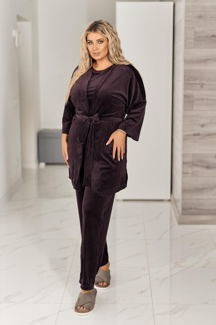 Домашній жіночий комплект трійка, фото 1