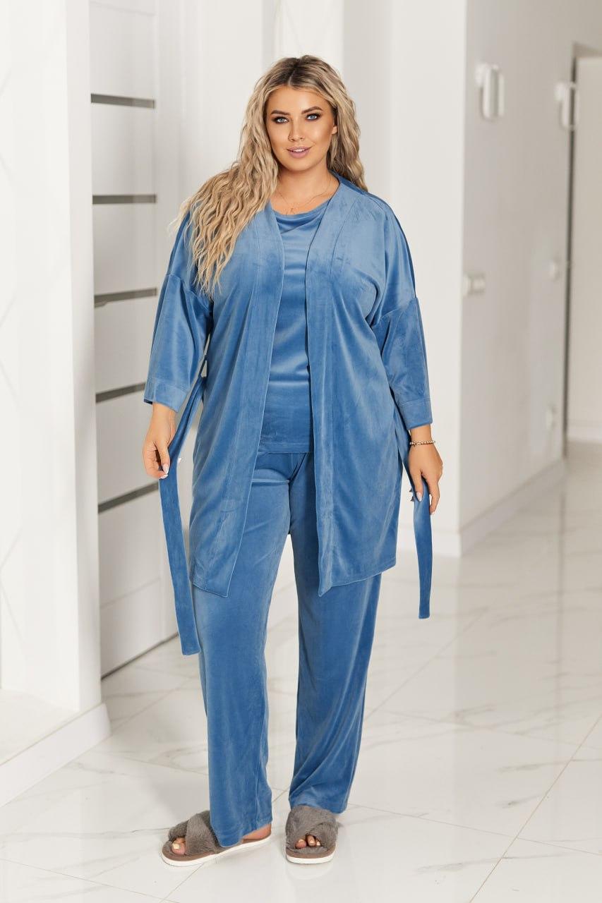 Домашній жіночий комплект трійка, фото 1