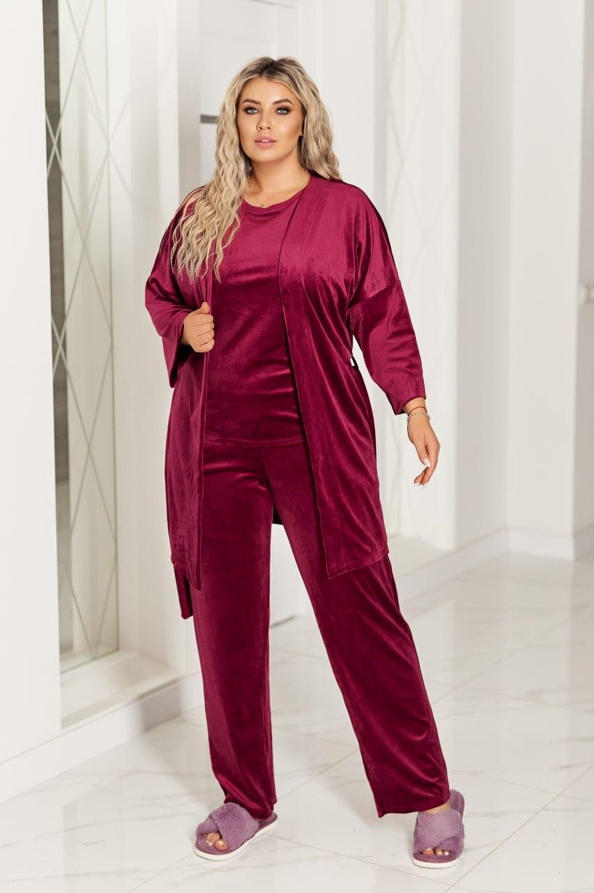 Домашній жіночий комплект трійка, фото 1