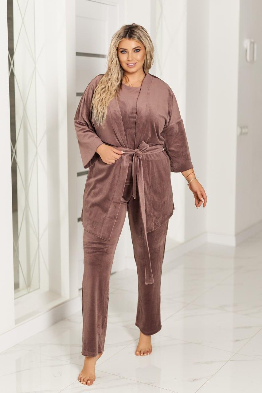 Домашній жіночий комплект трійка, фото 1