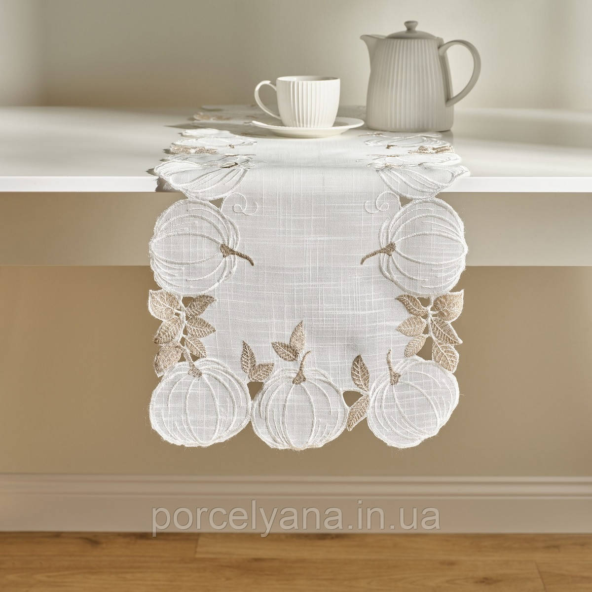 Вишита доріжка на стіл у формі гарбузів 35x180 см Home & You, фото 1