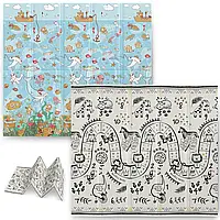 Дитячий двосторонній гіпоалергенний складаний розвивальний термокилимок 200 х 180 х 1 см Nukido Польща